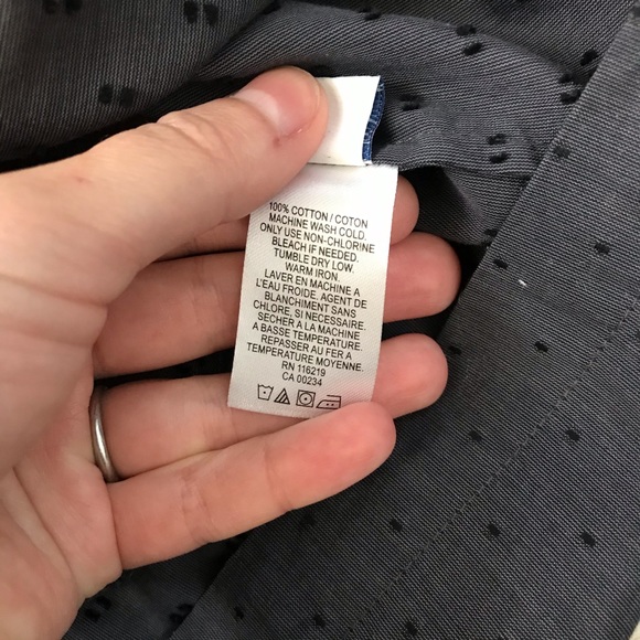 Steven Alan shirt dress Charcoal grey w/ woven dot - Picture 4 of 7